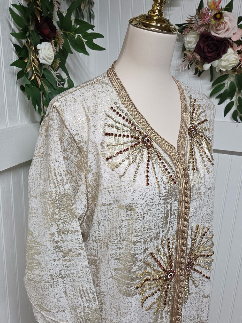✨ Vintage Moroccan Kaftan | Hand-Embellished Luxury ✨ - Picture 3 of 6